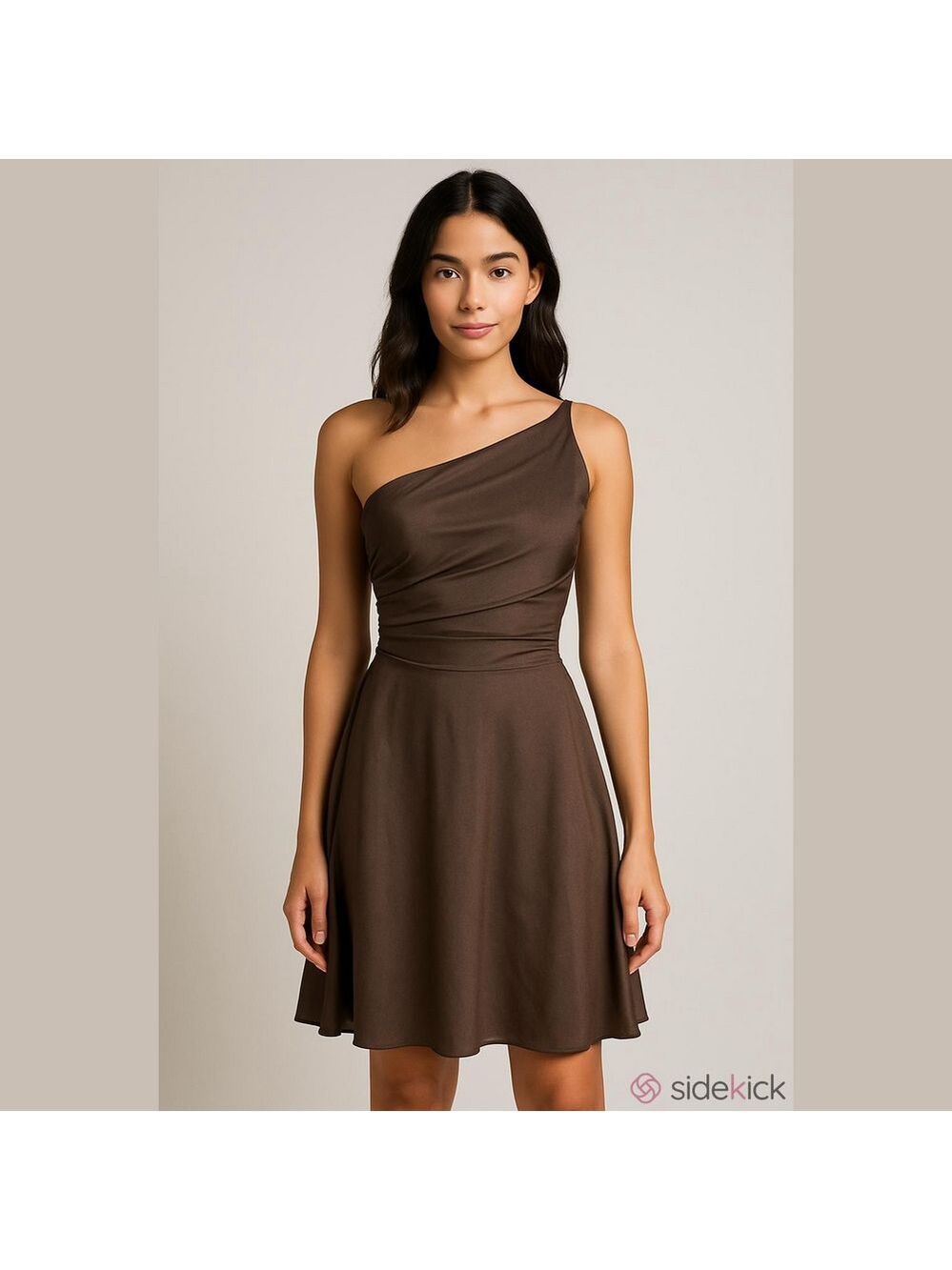 Beautiful brown, one shoulder dress